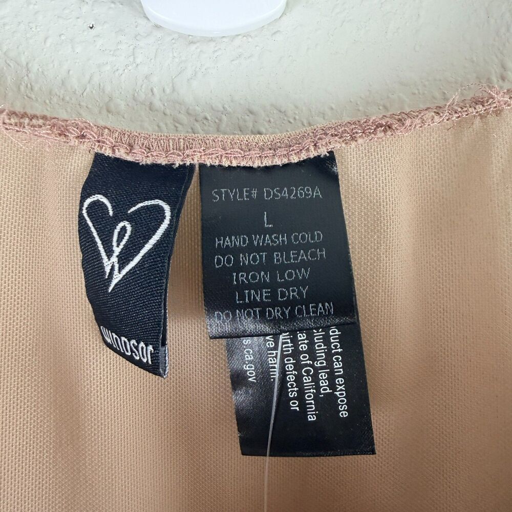 New Windsor Large Beige Sequin Beaded Mesh One Piece Bodysuit Party Festival - Picture 5 of 9